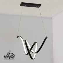  لوستر آویز LED حلقه ای 80 وات مشکی کد A6314