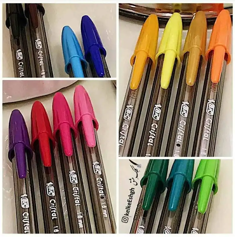  خودکار بیک کریستال لارج 1.6mm - بسته های 15 رنگ (ک