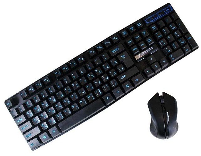  ماوس و کیبورد بی سیم فراسو مدل FCM-8282RF BLACK ا Farassoo FCM-8282RF BLACK Wireless Keyboard and Mouse