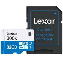  کارت حافظه لکسار مدل SDHC کلاس10 همراه با آداپتور - ظرفیت 32 گیگابایت