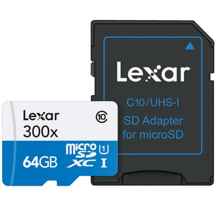  کارت حافظه لکسار مدل SDHC کلاس10 همراه با آداپتور - ظرفیت 64 گیگابایت