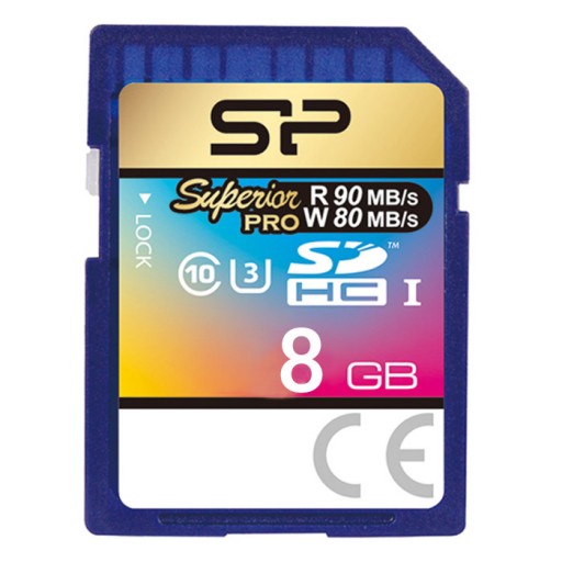  کارت حافظه سیلیکون پاور مدل SDHC Superior Pro U3 80MB/s کلاس 10 ظرفیت 8 گیگابایت