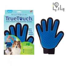 دستکش دی شیدینگ True Touch ماساژور و مو گیری و شانه موی گربه و سگ و انواع پت