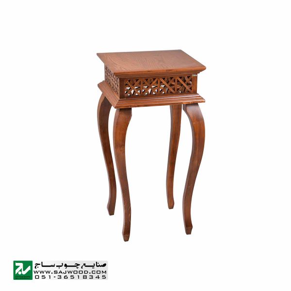  میز خاطره و تلفن چوبی ، دکوری ، آباژور کلاسیک صنایع چوب ساج مدل ۳۰۶