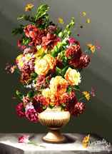  لوازم و مصالح بافت تابلوفرش طرح گل و گلدان - 1740