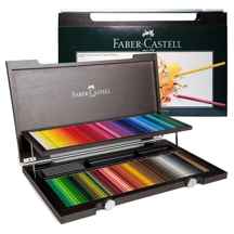  مداد رنگی پلی کروم 120 رنگ جعبه چوبی فابرکاستل