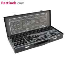  جعبه بکس 26 پارچه با سطح مشکی 1/2 اینچ نووا مدل NTS-7000 ساخت تایوان ا Nova 26 Pcs 1/2 inch Socket Set NTS-7000