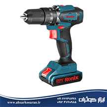  دریل شارژی 13 میلی‌متری 20 ولت موتور براش لس Ronix مدل 8900 ا Rechargeable drill 13 mm 20V brushless motor Ronix model 8900