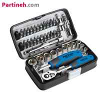  جعبه بکس 38 پارچه 1/4 اینچ نووا مدل NTS-7303 ساخت تایوان ا Nova 38 Pcs 1/4 inch Socket & Bits Set NTS-7303