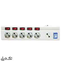  چند خانه فیوز دار 1+5 با کابل 1.8 متری پارت الکتریک ا PART ELECTRIC Power Strip