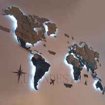 دیوارکوب نقشه جهان پازلی تنالیته با نور مخفی