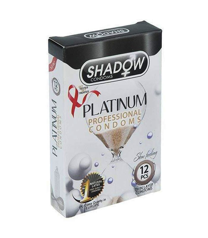  کاندوم شادو تاخیری مدل Shadow Platinum بسته 12 تایی