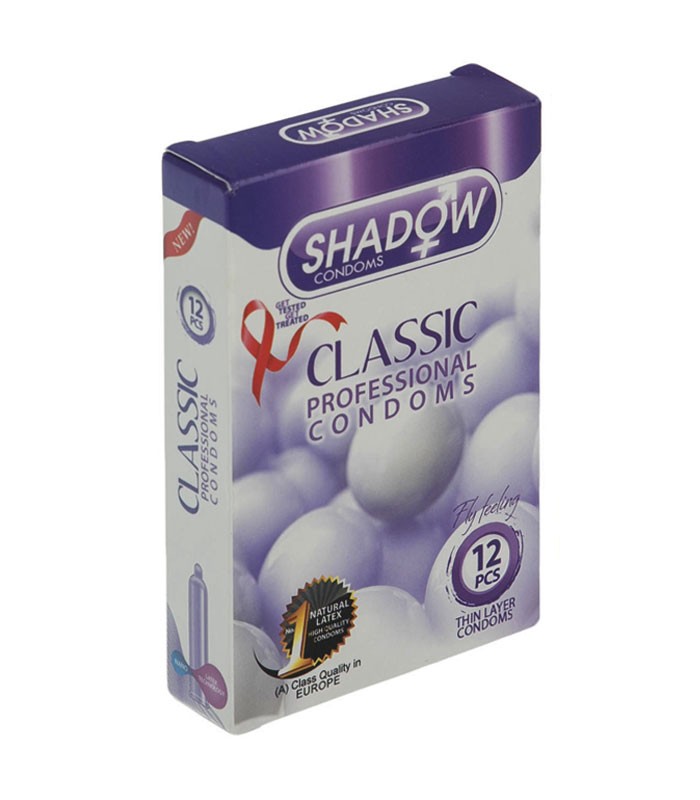  کاندوم شادو ساده و کلاسیک مدل shadow classic بسته 12 تایی