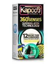 کاندوم کاپوت ساده و محرک مدل Kapoot 360senses بسته 12 تایی