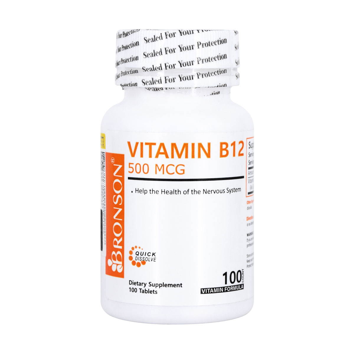  قرص ویتامین B12 برانسون | ۱۰۰ عدد |بهبود عملکرد سیستم عصبی ا Bronson Vitamin B12 - 100 Tabs