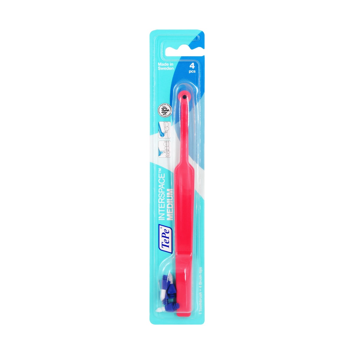  مسواک اینتر اسپیس متوسط تپه | ۴ عدد |پاک کننده قسمت های دور از دسترس دندان ا Tepe Interspace Medium Toothbrush - 4 Pcs