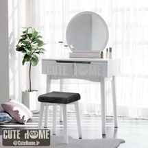  میز آرایش مدرن آزنیر به همراه صندلی و قاب آینه گرد