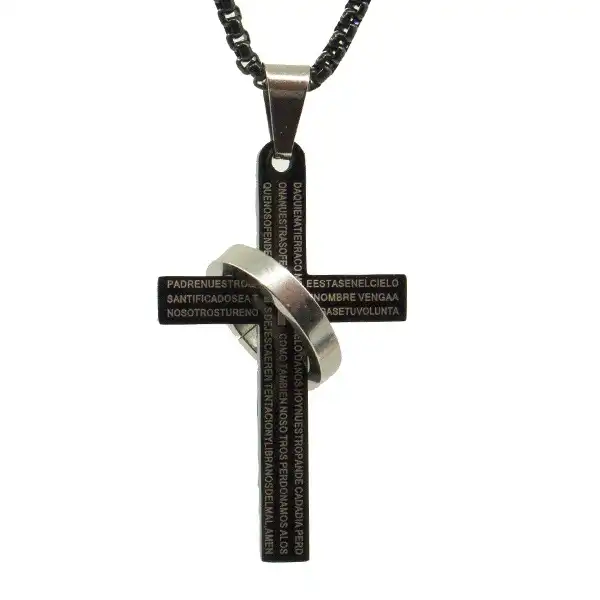  گردنبند صلیب مشکی کد s23