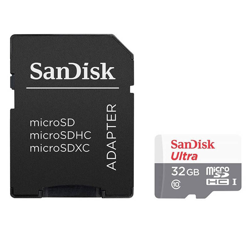  کارت حافظه microSDHC سن دیسک کلاس ۱۰ استاندارد UHS-I سرعت ۱۰۰MBps ظرفیت ۳۲ گیگابایت به همراه آداپتور SD