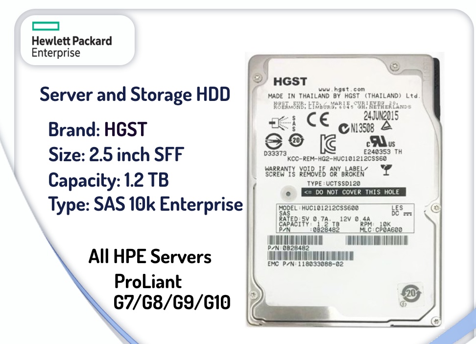  هارد سرور هیتاچی HGST 1.2TB SAS 10k مدل HVC101212CSS600