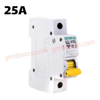 کلید مینیاتوری تیپ B دنا الکتریک تکفاز 25A ا Miniature Circuit Breaker 25A Dena electric