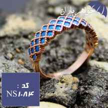نیم ست نقره رزگلد طرح نگین آبی کد NS_1084