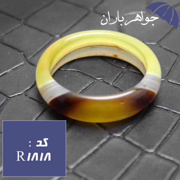  حلقه عقیق زرد تک شکلاتی کد R_1818