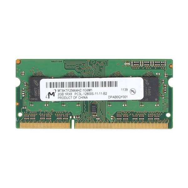  رم لپ تاپ DDR3L تک کاناله 1600 مگاهرتز CL11 میکرون مدل PC3L-12800S ظرفیت 2 گیگابایت