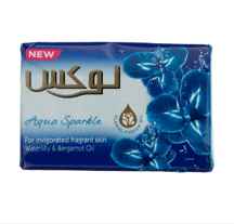 صابون لوکس آبی مدل AQUA sparkleوزن 80 گرمی بسته 6عددی