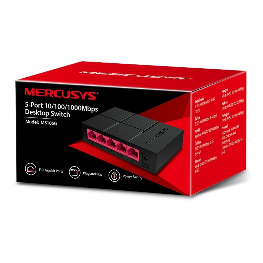  Mercusys MS105G 5Port 10/100/1,000 Mbps Desktop Switch