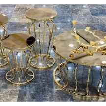  میز جلومبلی عسلی فلزی مدل گلدانی
