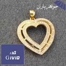 گردنبند نقره طلایی مدل قلب کد G_1715