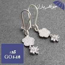  گوشواره آویزی نقره طرح گل کد GO_1018