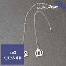  گوشواره بخیه ای استیل طرح تاج کد GO_1082