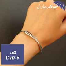 دستبند النگویی نقره زنانه رودیوم کد D_1506