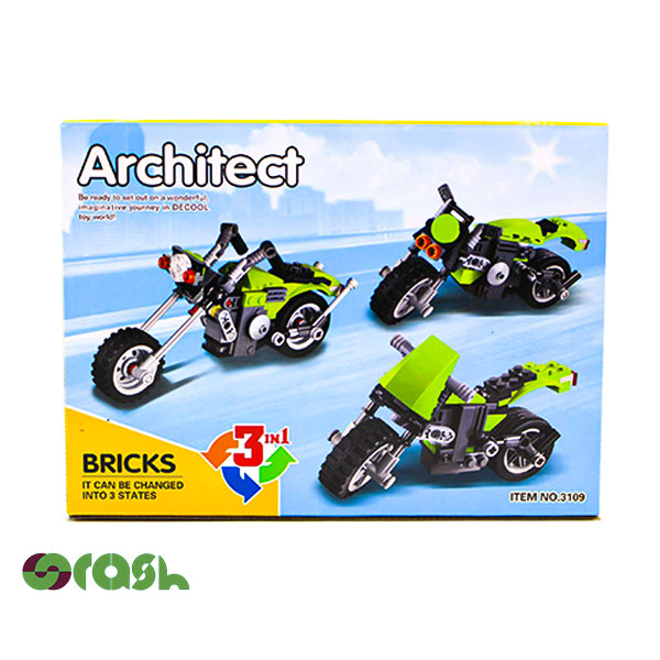 اسباب بازی ساختنی لگو موتور Architect Bricks It can be changed into 3 states کد ۳۱۰۹